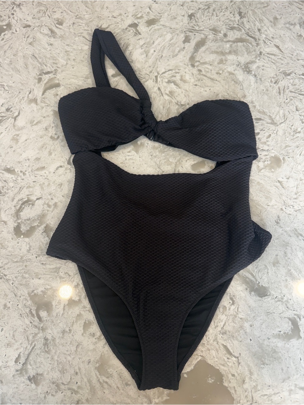 Sz M Aerie Women’s Black One-Piece Cutout Swimsuit